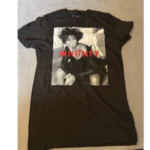 Whitney Houston Graphic Tee‎ Iconic Photo Black T-Shirt Small